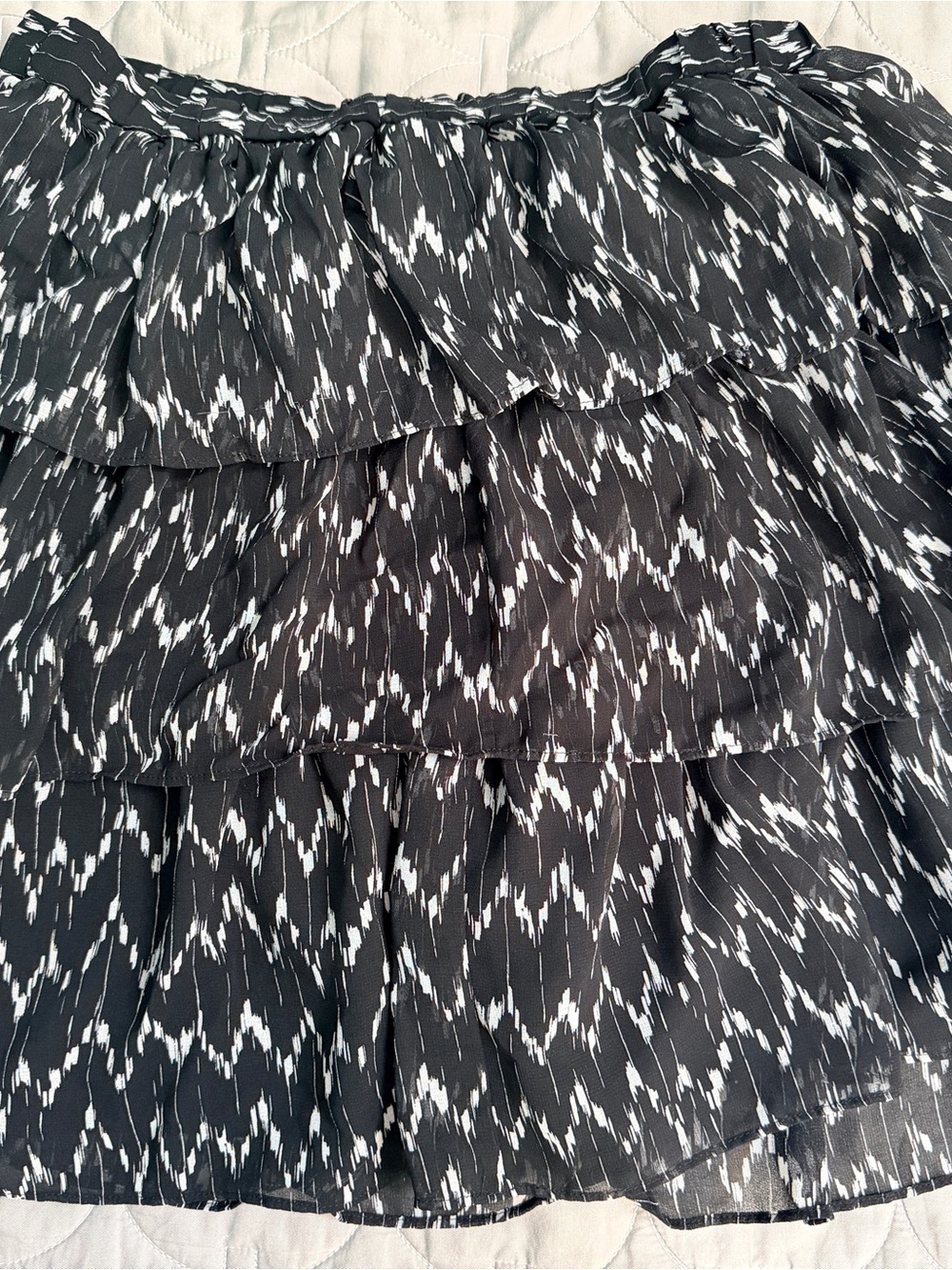 Black & White Tiered Ruffle Skirt (free brand new top)